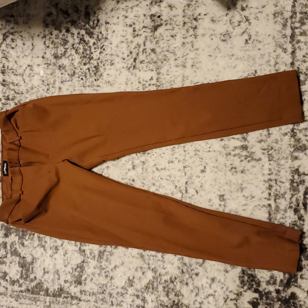 Express Skinny Dress Pants, Dark Tan, size 10 Long
